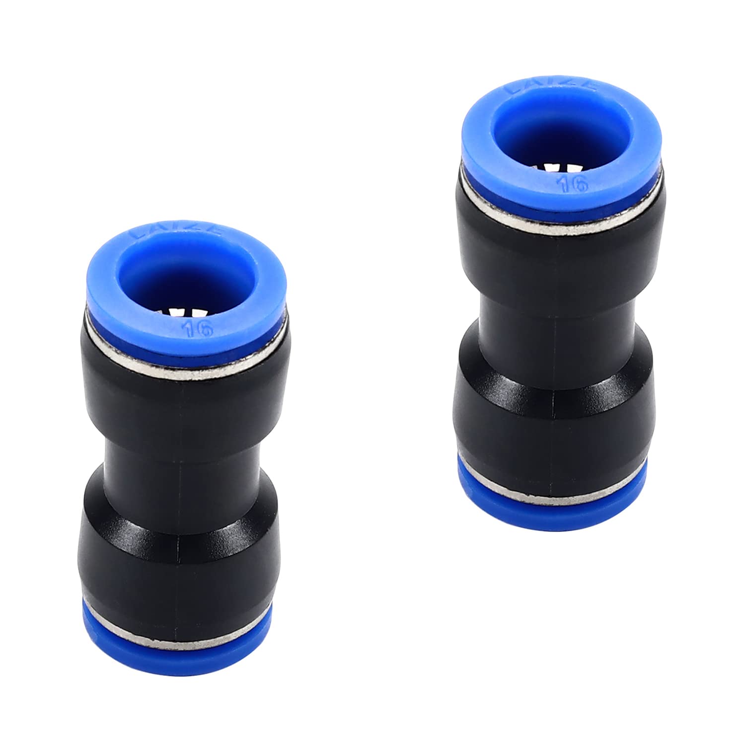Othmro PU-16 Straight Push Fit Connectors, Pneumatic Fittings, Pipe Quick Connector for 16mm Air Water Hose 5pcs