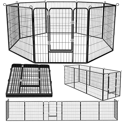 OFIKA Heavy Duty Metal Dog Playpen for Medium/Small Animals, 8 ...