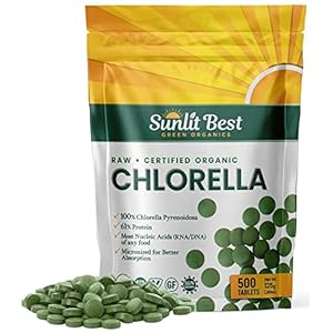 Chlorella Tablets Mega-Pack 500 Tablets Cracked Cell, Raw, Non-GMO. 100% Pure Chlorella Pyrensoidosa. Green Superfood…
