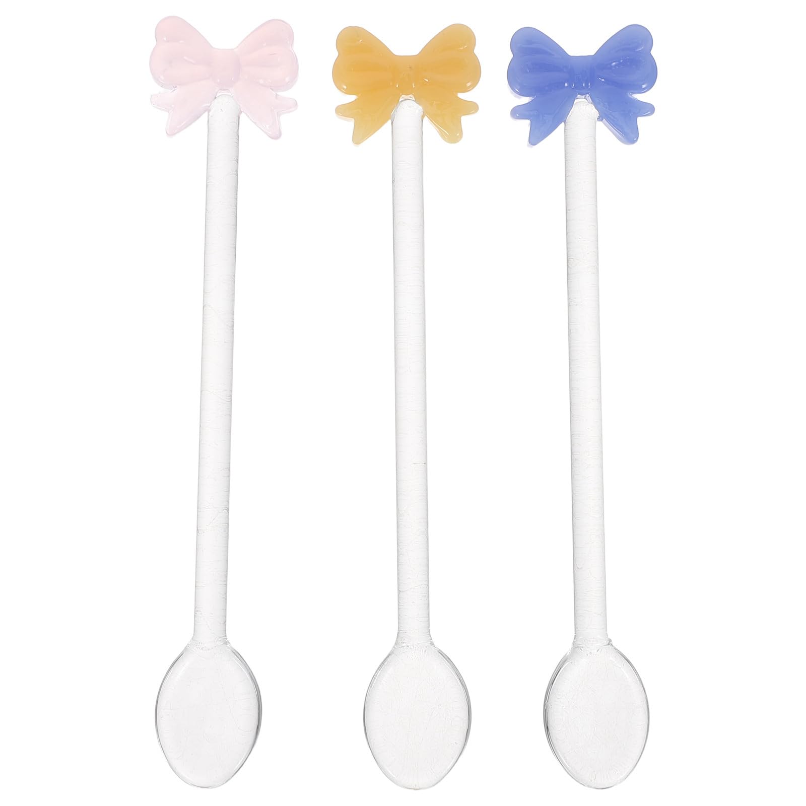 Juego de 3 cucharas de vidrio para remover de 15 cm versátiles para mezclar cócteles y té