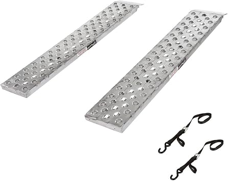 60" Aluminum Auto Trailer Lightweight Loading Ramps 300 lb Capacity