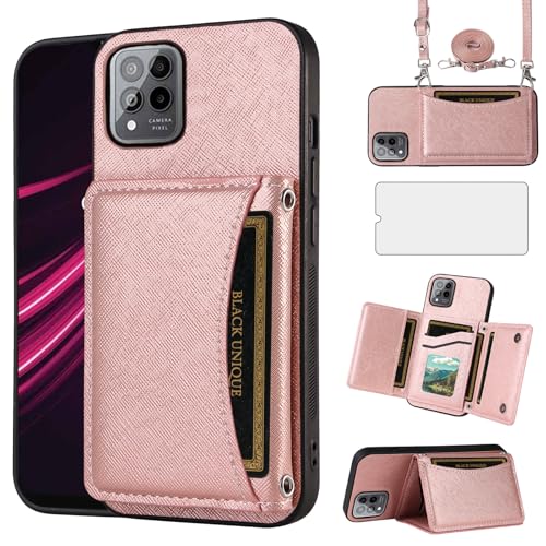 Étui T-Mobile Revvl 6 Pro 5G Asuwish avec porte-cartes en cuir PU