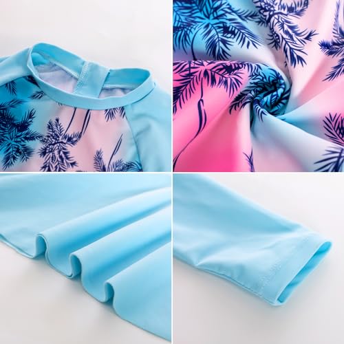 Image of GRACE KARIN Girls Long Sleeve Swimsuit Mermaid Bathing Suit Rash Guard Swimwear 4 Piece Size 5-12