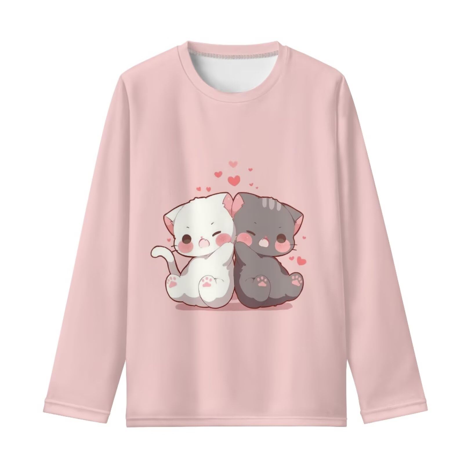 Girls Long Sleeve Shirts Casual Crewneck Soft T-shirts for Girls 3-16 Years Old