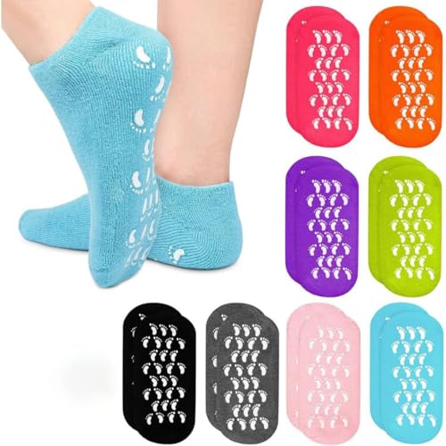 Image of Zuvexa Moisturizing Spa Gel Socks for Cracked Heels & Dry Feet - Hydrating, Softening, Repair Socks for Women & Men - Reusable, Washable, Non-Slip Cotton with Enriched Gel Lining (Pack of 1, 1, count)