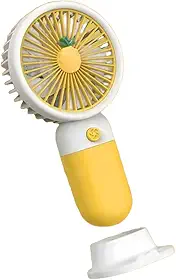 Mini Ventilador Portátil USB Recarregável Design Divertido de Frutas 15x8 cm Base Removível e Cabo USB Incluso Ideal para Casa Escritório e Uso Diário PREMIUM