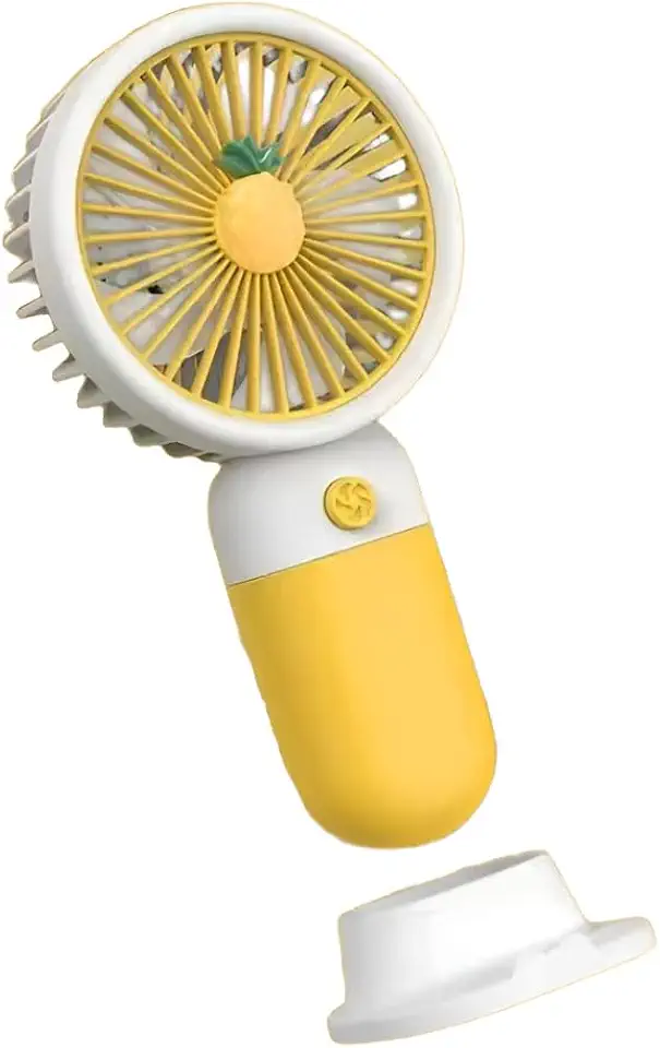 Mini Ventilador Portátil USB Recarregável Design Divertido de Frutas 15x8 cm Base Removível e Cabo USB Incluso Ideal para Casa Escritório e Uso Diário PREMIUM
