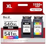 Heroil PG540 XL CL541 XL Tinta Impresora Repuesto para Canon 540 y 541 Cartuchos para Canon 540 541 XL para Canon TS5150 Compatible con Pixma MG3650S MG3650 MG3600 MG4250 MX475 TS5100 (Negro y Colour)