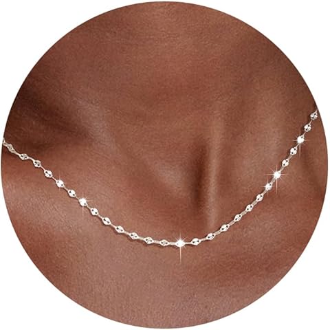 925 Sterling Silver Chain Necklace Link Chain Necklace for Women Simple Dainty 16K ...
