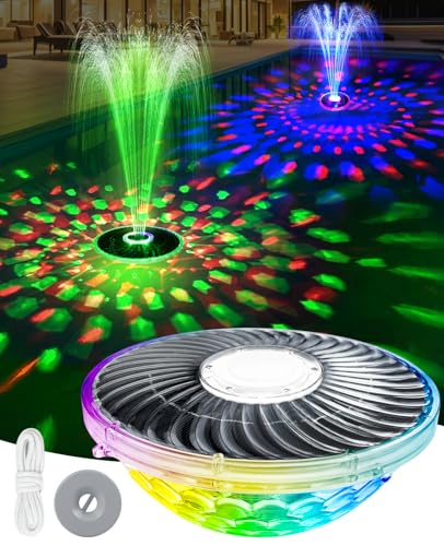 Solar Pool Fountain with Light Show,2026 Upgraded Large...