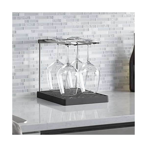 KOHLER Collapsible Wine Glass Holder or Drying Rack. Collapsible to 1.25", Holds Up To 6 glasses, Charcoal - Image 3