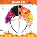 Amabro Halloween Headbands, Floral Day of the Dead Headband Mexican Flower Rose Crown Headpiece Halloween Cosplay Party Headdress Costume Hair Wreath Decorations for Women Men(Style B)