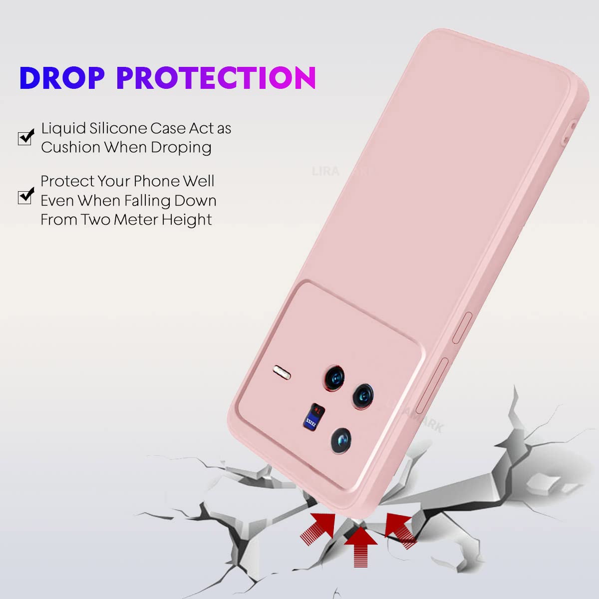 Vivo X80 Silicone Case - Pink by LIRAMARK -6