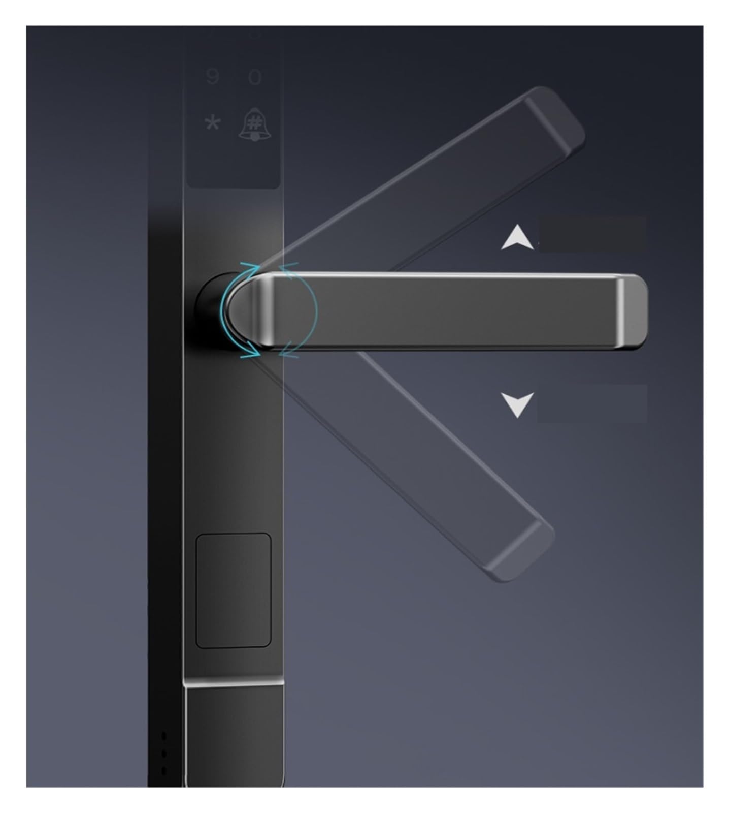 Serrure connectée Serrure de porte intelligente étanche, serrure de porte électronique coulissante à empreintes digitales avec poignée for intérieur et extérieur