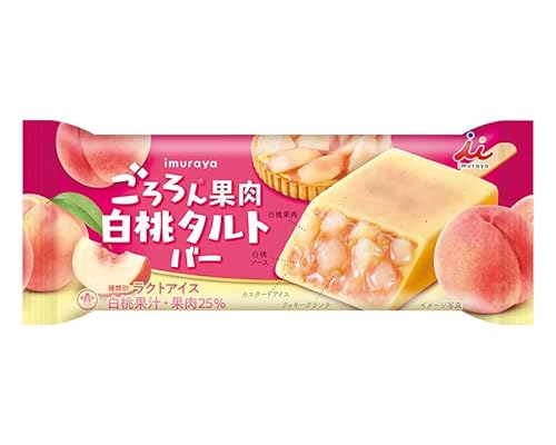 【冷凍】ごろろん果肉 白桃タルトバー75ml×20袋 いむらや