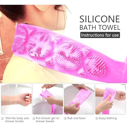 Image of Body Scrubber For Men And Women Back Body Double Side Bathing Brush For All Skin Dead Skin Removel And Massager Multicolor