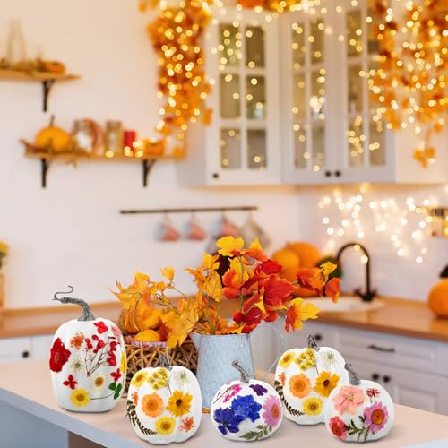 Kit 12 Pzs Calabaza Artificial y Flores Secas para Decoración miniatura 5