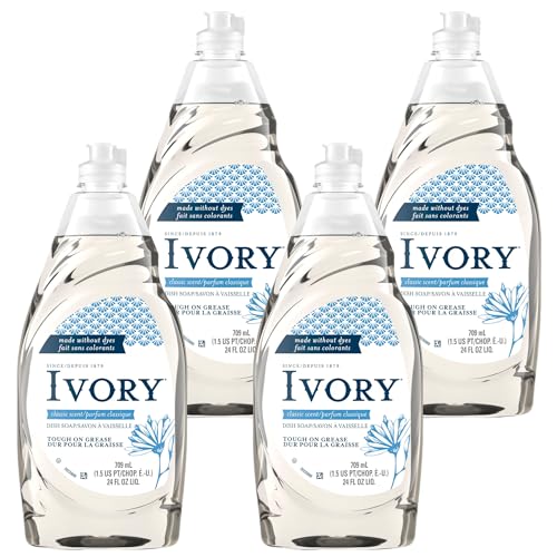 ZENVOIRA Cleaning Essentials includes Ivory Classic Dish Soap Dishwashing Liquid 709ml/24fl oz - Pack of 4 Value Bundle Packed