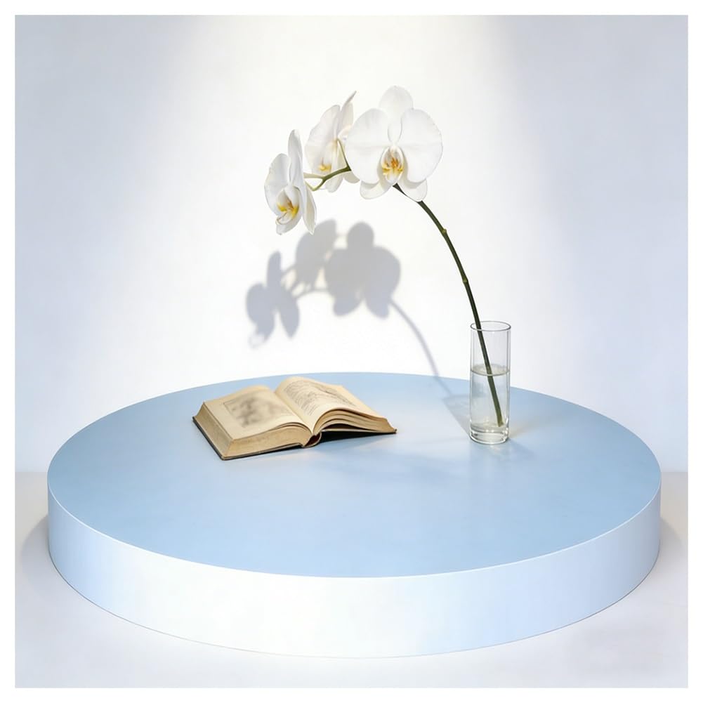 exproyzk Weißer Runder Präsentationsständer – Vielseitige Event-Dekorationsplattform, Moderner Sockel Zur Präsentation Von Skulpturen, Kuchen, Schmuck Und Kleidung(40x10cm/15.7x3.9in)