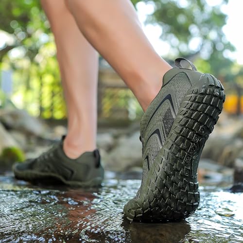 Image of UBFEN Water Shoes for Men Women Quick Dry Swim Aqua Socks | Lightweight Barefoot-style Fit, Rubber Sole, Hiking, Fishing, Kayaking, Beach, Pool, Boating, Diving And Water-to-land Wear