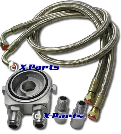 Universal Oil Cooler Connection Set Steel Flex 3/4-Inch, New