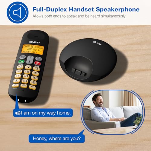 Image of AT&T EL1101 DECT 6.0 Cordless Phone | Caller ID, Lighted Keypad, LCD Display, Full Duplex Speakerphone, ECO Mode, Quiet Mode