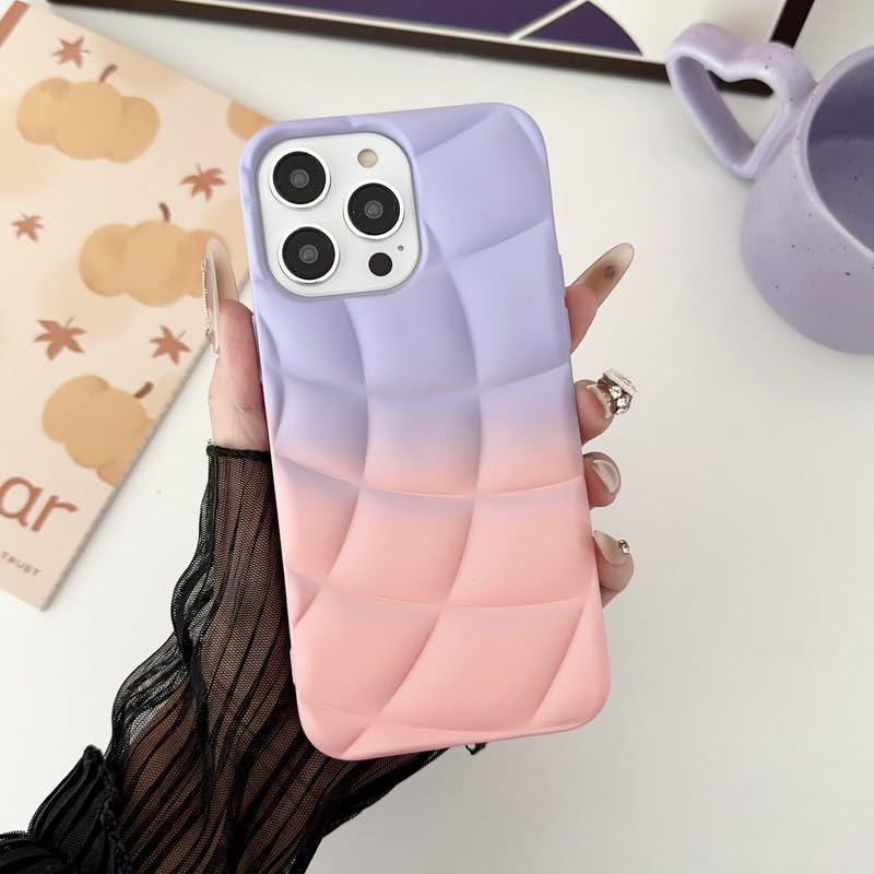 LuxuryKase LK144 Spherical Gradient Colour Hemisphere Shape case for iPhone 15 Pro (TPU | Lavender)