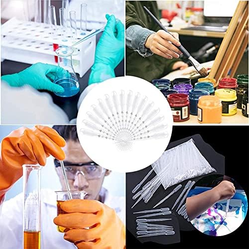 12 Pcs Plastic Transfer Pipettes, 3ml Dropper Transparent Aspirating Pipettes for Transferring Essential Oils Perfume Paints and Science Laboratory