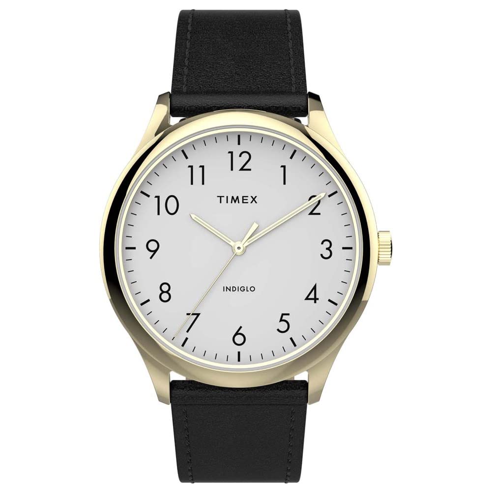 Timex Easy Reader - Reloj analógico para hombre, correa de piel