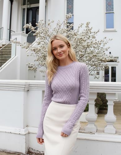Image of v28 Women Crew Neck Knit Stretchable Elasticity Long Sleeve Sweater Jumper Pullover
