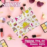 Sitsink Softball Lover Gifts - Just a Girl Who Loves Softball Makeup Bag, Sports Fan Gift Ideas Zipper Pouch