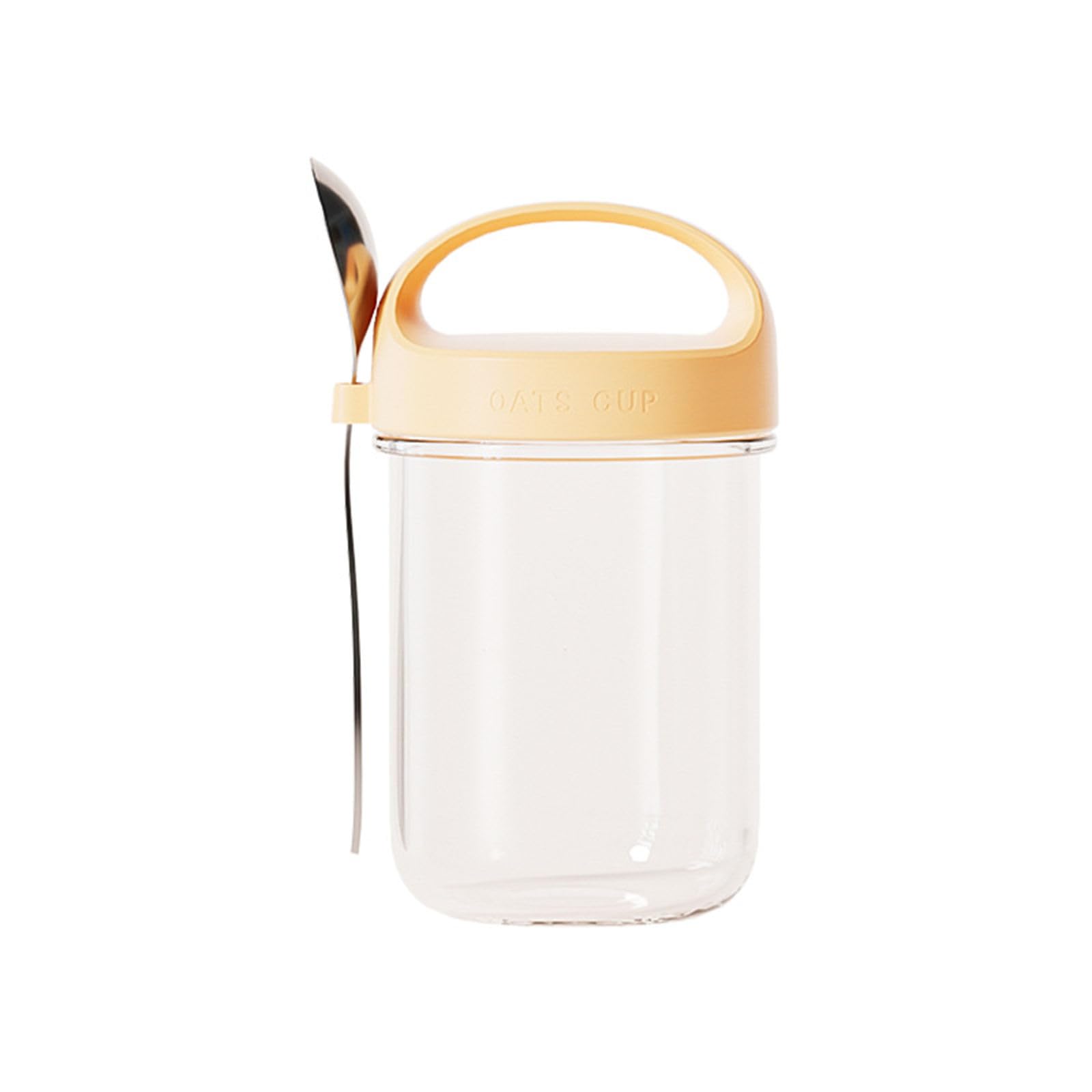 FackLOxc Leakproof Portable Oatmeal Cup with Spoon Sealed Lid Glass Container for Breakfast Travel Use Yogurts Salad Sealed Oatmeal with Lid