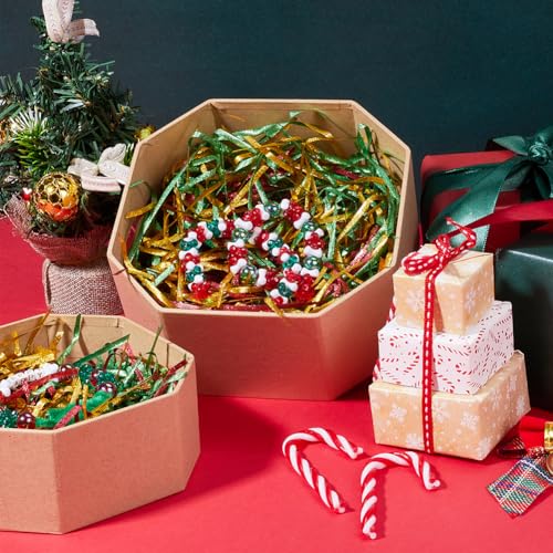 SOFPLATE 1/5 Pfund Raffia Papierschnitzel Füller Geknitterter Schnitt Weihnachts Papierschnitzel Füller Rot Grün Gold Papierschnitzel Füller Weicher Dünner Papierschnitzel Korbfüller Für Geschenkverpa