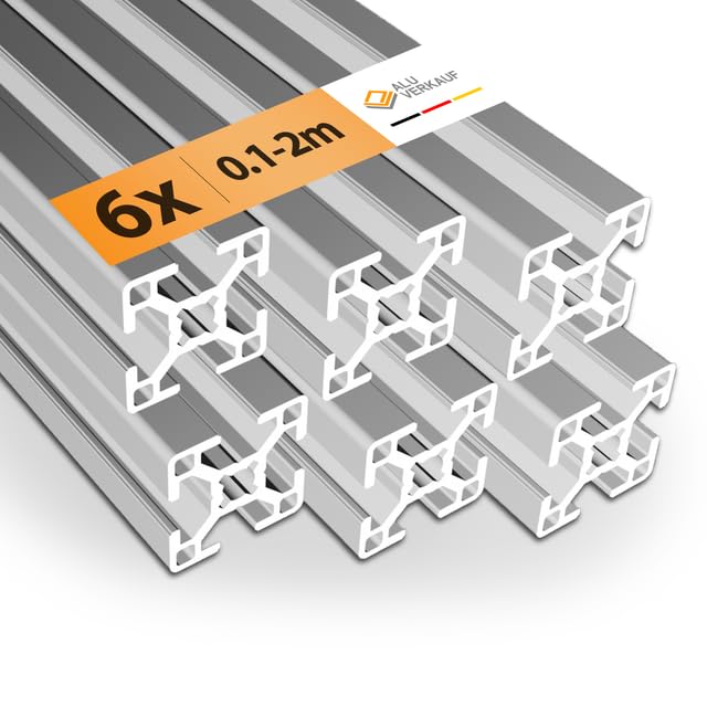 Alu-Verkauf Aluprofil 30x30mm Nut 8-6x Aluminium Profil 1000mm - Maße & Stückzahlen wählbar - T-Nut Schiene - Systemprofil aus Aluminium für Profis und Hobbyanwender