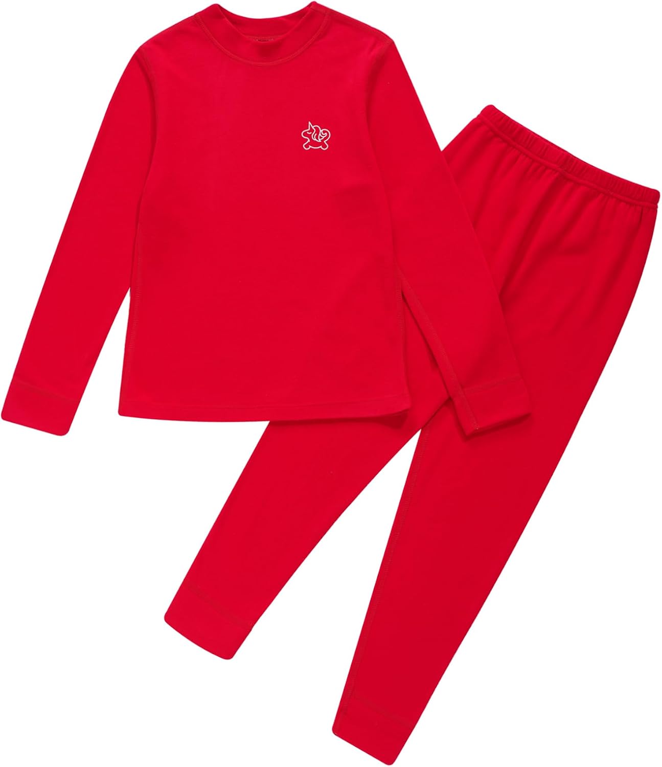 Freebily Kids Boys Girls Thermal Underwear Set Winter Warm Long Sleeve Base Layer Tops And Bottoms Sets Red 13-14 Years