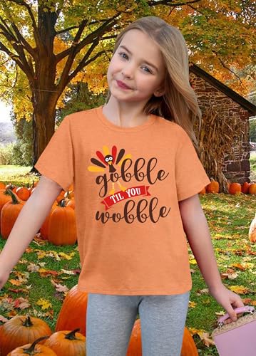 Kids Thanksgiving Shirts for Boys Girls Thankful Funny T-Shirt Pumpkin Graphic Grateful Shirt 7-14 Years4