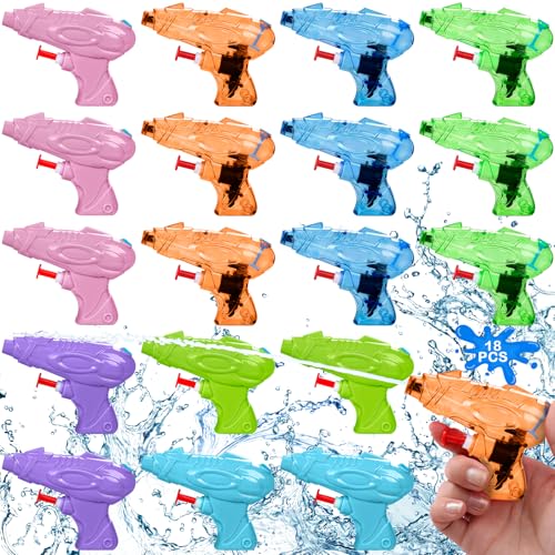 FAMKEEP 18pcs Petit Pistolet à Eau,Jouet Pistolet à Eau pour Enfant,Jouets de l'eau,D'été Piscine Extérieure de Jardin Plage pour Mini Pistolets à Eau...