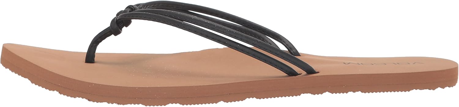 Volcom Women's Forever and Ever Flip Flop Sandal 6 Black