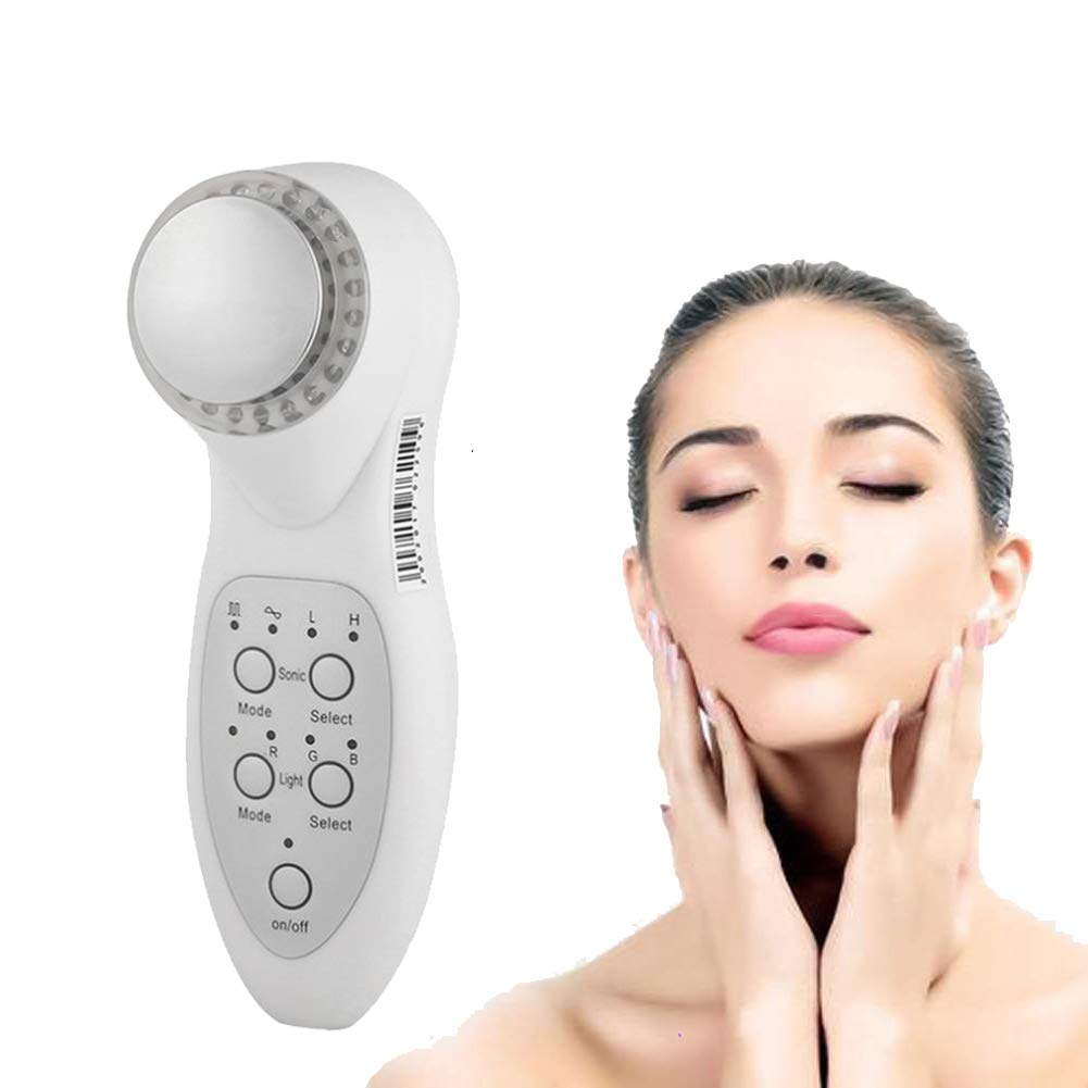Strumento di bellezza sonora a LED a 7 colori, dispositivo di pulizia portatile per la cura della pelle del viso, dispositivo di ringiovanimento della pelle dei fotoni