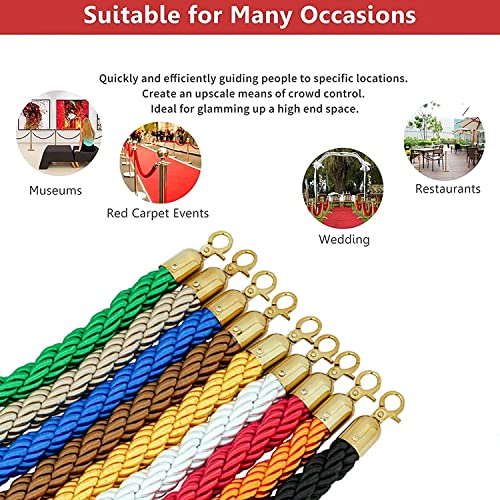 Corde en jute robuste tressée de 3m haut de gamme avec crochets de fixation dorés
