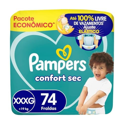 Fralda Pampers Confort Sec Tamanho XXXG 74 Unidades Fralda Pampers Confort Sec Tamanho XXXG 74 Unidades