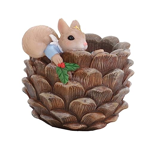 KITANDOVE Vase Résine Écureuil pour Plantes Succulentes Pot De Fleurs Décoratif pour Bureau Et Maison pour Cactus Fleurs Et Petites Plantes
