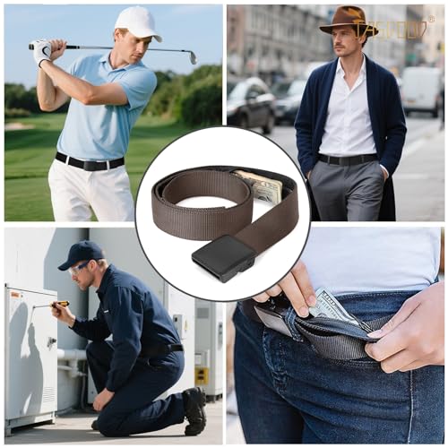 Image of Travel Security Money Belt with Hidden Money Pocket - Cashsafe Anti-Theft Wallet Unisex Nickel free Nylon Belt by JASGOOD