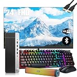HP ProDesk 600 G4 SFF Desktop Computer with 24" FHD Monitor PC Set, Intel Core i3-8100,16GB DDR4 RAM, 512GB SSD, Keyboard & Mouse, WiFi, Bluetooth, DP Cable, Windows 10 Pro(Renewed)