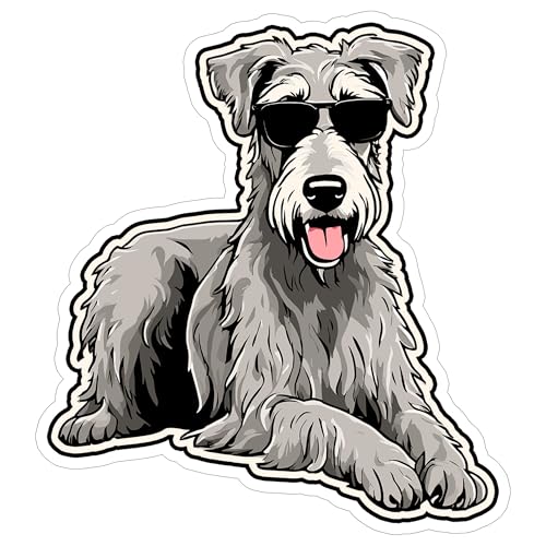 Irish Wolfhound Sticker 4 Inch Lover Gentle Giant Dog - Waterproof Animal Vinyl Decal for Laptop Water Bottle Car Tumbler - Durable Aesthetic Long-Lasting Stickers for Adults ID44990