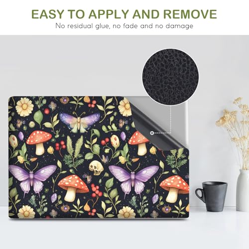 Image of DINKY Laptop Notebook Skin Sticker Cover Decal, 13 13.3 14 15 15.4 15.6 inch Laptop Vinyl Skin Sticker Cover Soft Art Protector Netbook (Mushroom Butterfly)