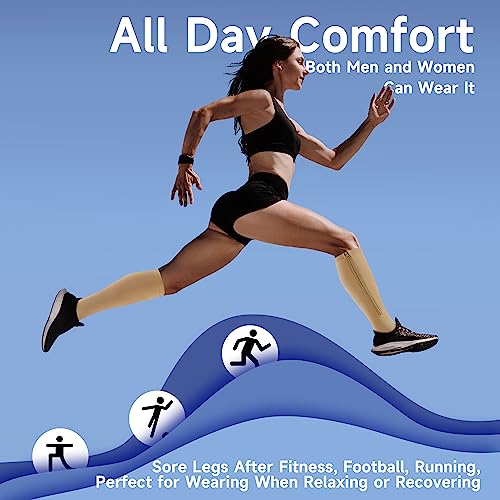 Image of bropite Zipper Compression Socks Women & Men - 2Pairs Calf Knee High 15-20mmHg Open Toe Compression Stocking suit for Walking