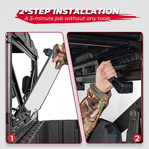 KEMIMOTO Hard Coated Rear Window, Pre-installed Back Windshield Compatible with Polaris Ranger XP 1000/Crew 2017-2025, Polaris Ranger 1000/Crew 2020-2025, Ranger XP 900/Crew 2013-2019