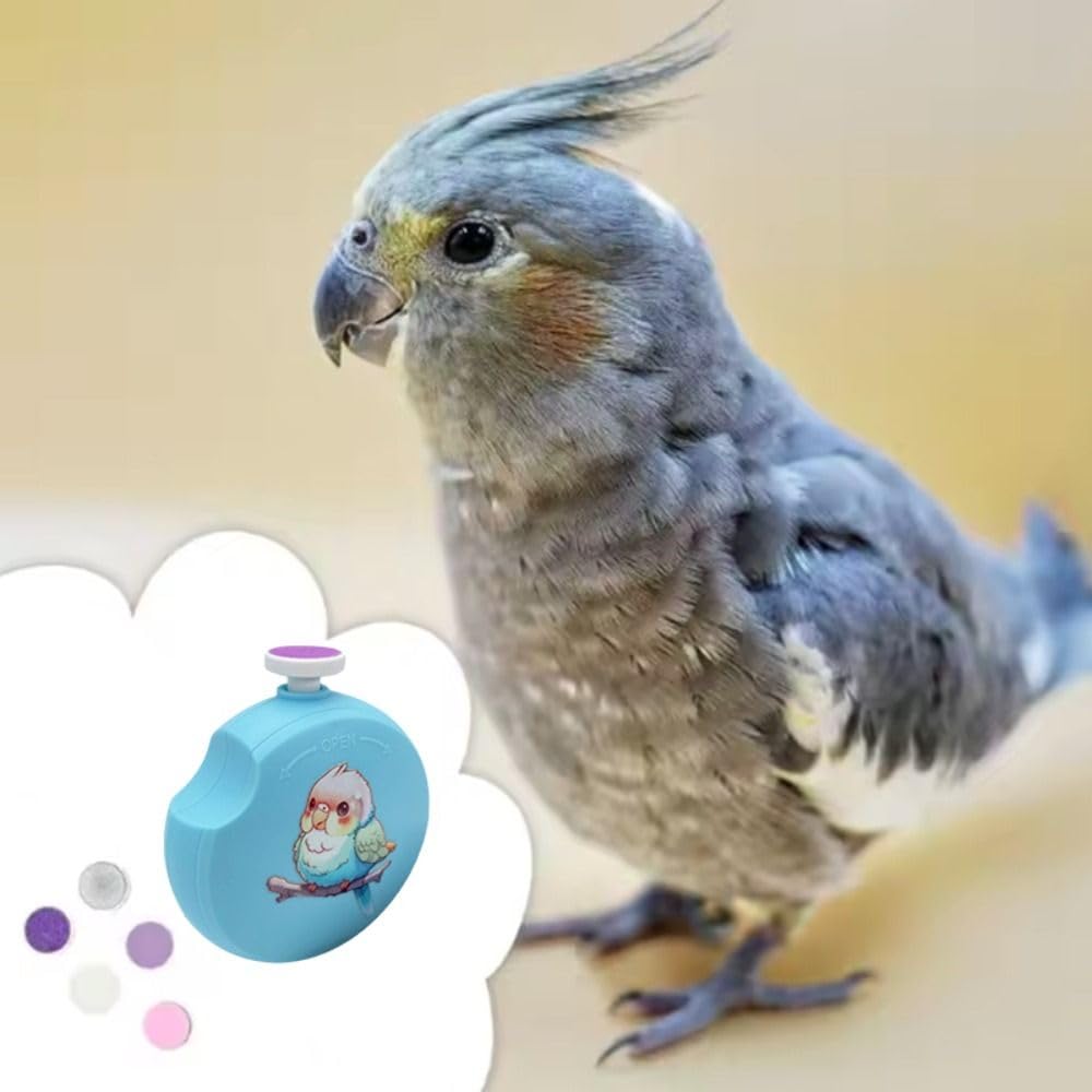 Elektrischer Papageien-Nagelschneider, Mini-Vogelpflegebedarf, geräuscharmer Papageien-Schnabelschleifer, tragbarer runder Vogelnagelschneider für die Reinigung der Fellpflege