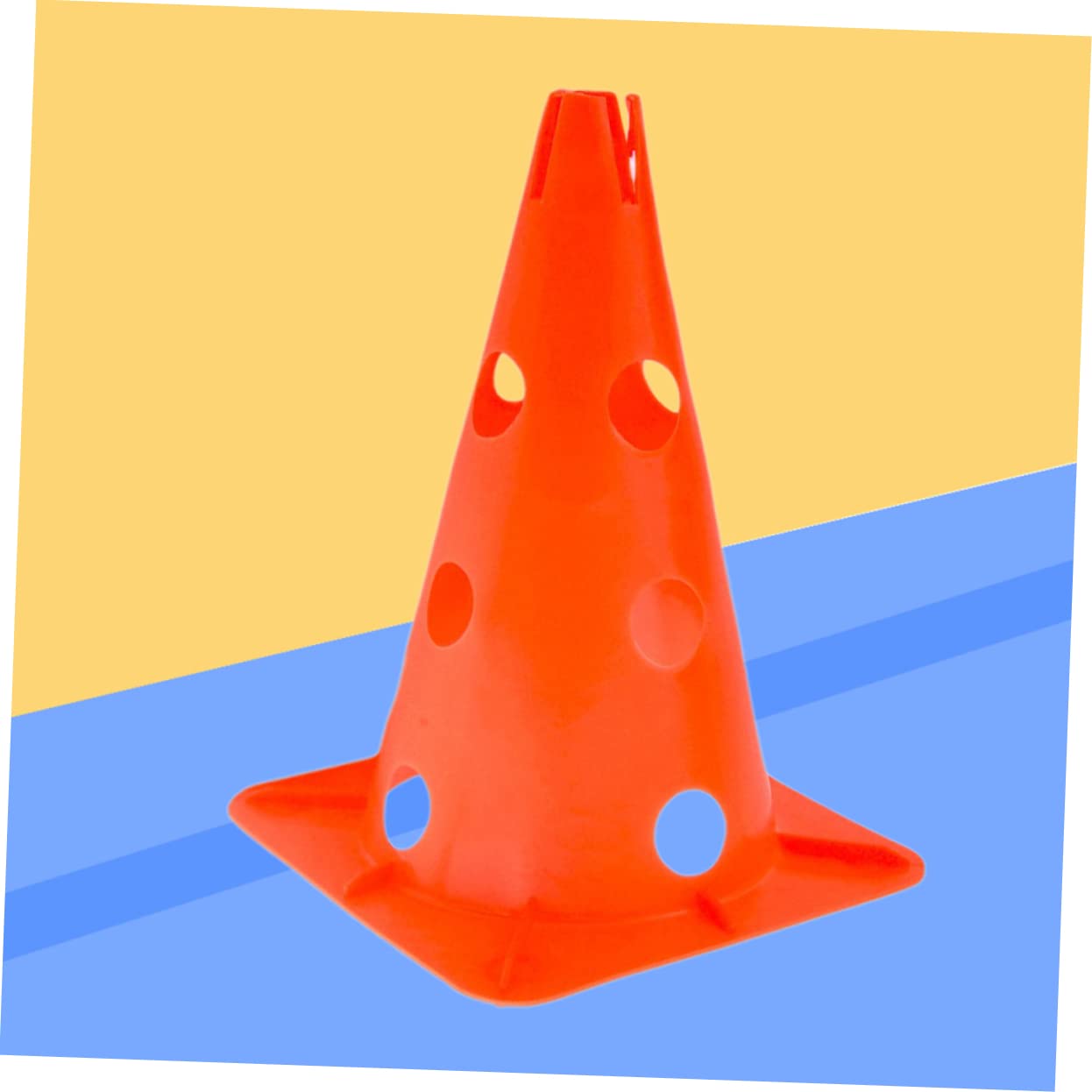 Toyvian 5pièces Cônes De Marquage à Fentes De Cônes pour Obstacle De Football Ajourés pour Signalisation De Patinage Et Entraînement Orange